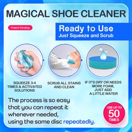 POYCHI Shoe Cleaner, Sneaker Cleaning Scrubber & Sole Scrub Sponge, Shoe Cleaning kit, Leather, Suede, Multilayer & Travel-Friendly (3)