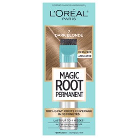 L'Oreal Paris L'Oreal Paris Magic Root Rescue 10 Minute Root Hair Coloring Kit, Permanent Hair Color with Quick Precision Applicator, 100 percent Gray Coverage, 7 Dark Blonde, 1 kit (Packaging May Vary)