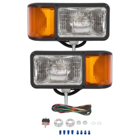 HECASA Universal Trunk Snow Plow Lights Kit Plastic Clear Lens+Chrome Housing Replacement for 80888