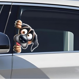 Funny Dog Car Window Decal, 2-Pack Waterproof Cartoon Stickers for Cars, SUV, Van, Laptop#c063