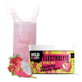 Wild Society - Premium Zero Sugar Electrolytes Powder Drink Mix, 3x Absorption Magnesium Glycinate - Sugar Free, Low Calorie, Science Backed, Refreshing Hydration, Strawberry Dragon Fruit, 30 Servings