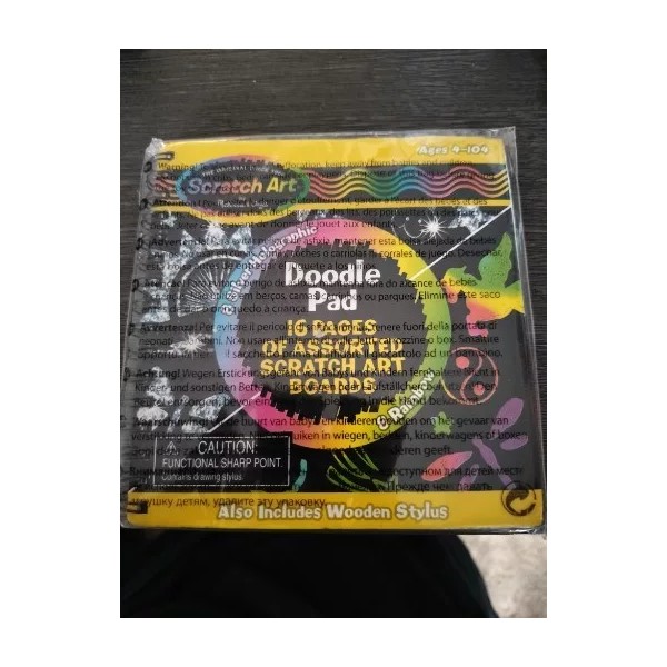 Melissa & Doug Scratch Art Doodle Pad 5.5"X5.5" 16 Pages-
