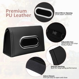 2 Packs Car Tissue Holder, Premium Leather PU Tissue Holder in Car, Standard Tissue Holder for Car, Car Kleenex Holder for Car Backseat, Black Car Napkin Holder
