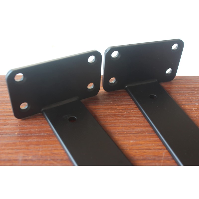 4 Pack - 11 inch Black Hidden L Shelf Bracket