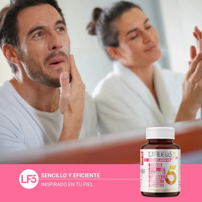 Suplemento Lifeed5 Skin Ácido Hialurónico Colágeno 45 Caps Sabor Sin