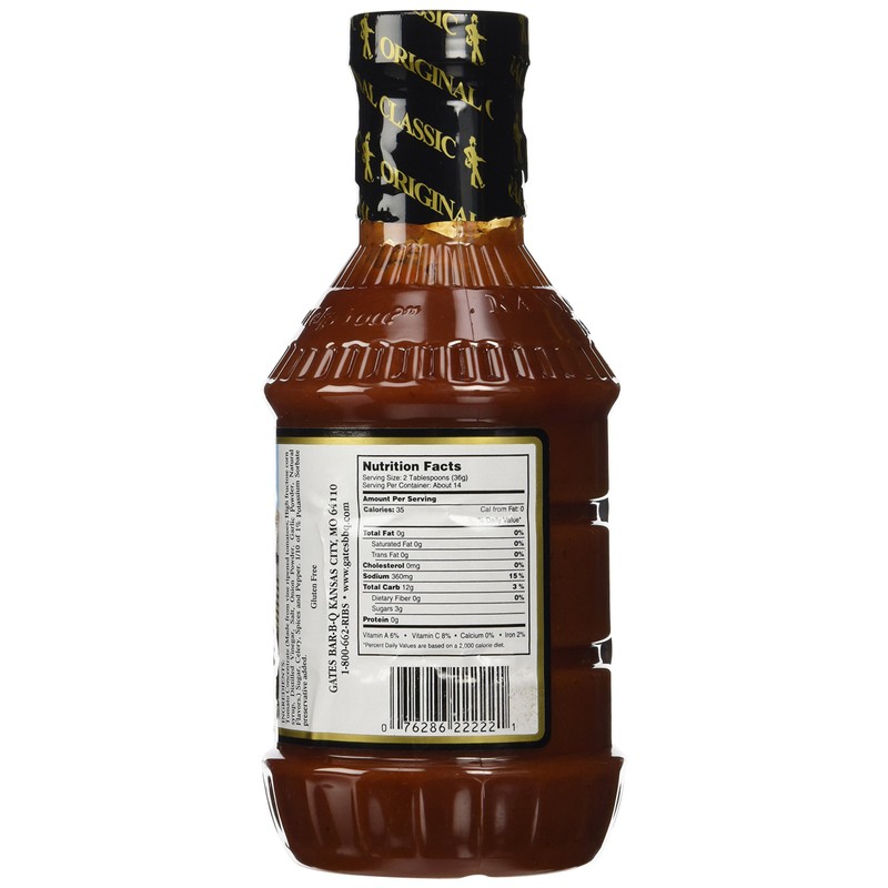 Gates Original Classic Bar-B-Q Sauce, 18 Ounce Bottle (Pack of