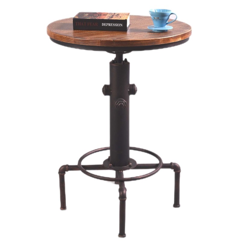 Topower Industrial Bar Table 31.5-41.3" Adjustable Pub Table Kitchen Dining
