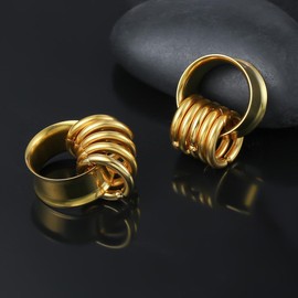 LADEMAYH with Hoop Rings Ear Plugs Tunnels Gauges for Ears Gauges Body Jewelry, Size 2g - 1 inch Ear Expander Gauge Earrings, Hypoallergenic Stainless Steel Ear Piercings Stretcher, 08mm=0g, Stainless