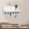 Jemyxhw Key Rack with Shelf and 6 Hooks, Wooden Key