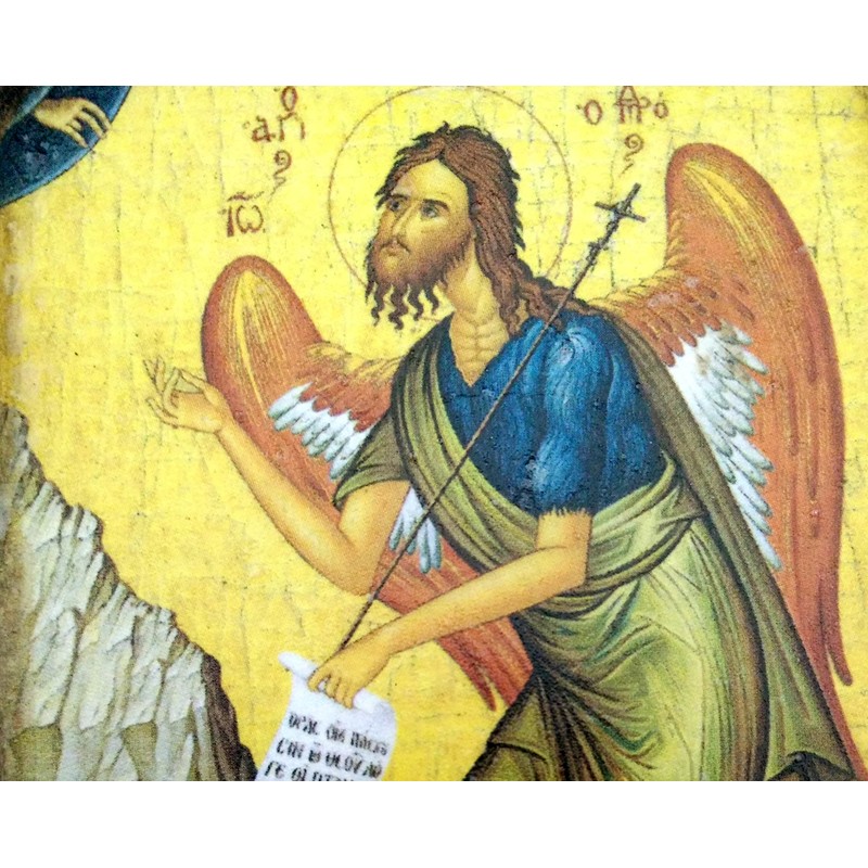 Wooden Greek Christian Orthodox Wood Icon of Saint John the