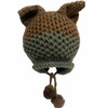SUNONE11 Fox Ears Beanie Winter Warm Handmade Knitting Pompom Patchwork