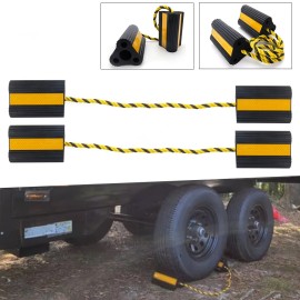 ANNX Wheel Chocks 2 Pairs/4 Pack with Rope for RV Trailer Camper Truck Car Aircraft