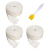 Pack of 3 16-hole barbecue nets, 1 grill brush, elastic