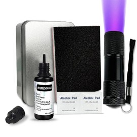EDSRDXS UV Bonding & Welding Glue Kit UV Super Bonding Glue with 3W UV Light Quick-Drying & Waterproof Liquid Plastic Welding Kit for Plastic, Glass, Metal 0.35oz (10ml, Super)