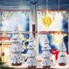 Qixuer 4 Pcs Mini Christmas Trees,Small Artificial Christmas Tree White