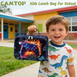 CAMTOP Boys Lunch Box Kids Insulated Lunch Bag Kids Cute Lunchbox for Boys Loncheras Para Niños