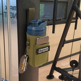 Hellking Kong magnetic bottle pouch, health magnet, all-purpose water bottle bag, towel, earphone, black black_black black / 헬킹콩 마그네틱 보틀 파우치 헬스 자석 만능 물병가방 수건 이어폰 , 블랙블랙_블랙블랙