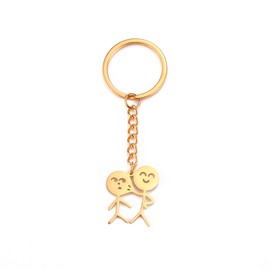 Dreamtimes Little Man Sign Language Keyring Crossed Hips and Pinched Face Little Man Funny Little People Keyring, gold