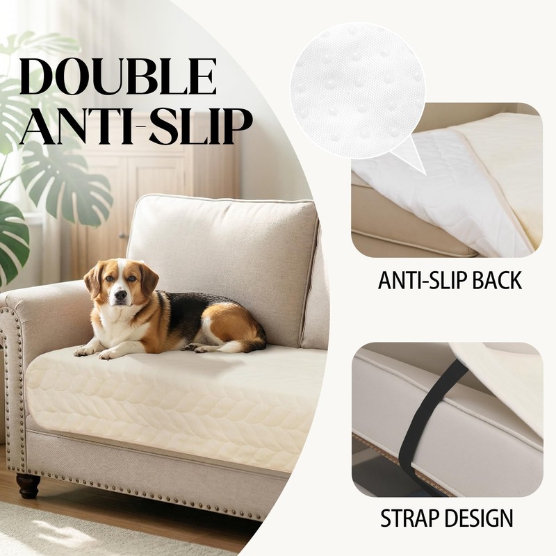 JIUZHEN Couch Cover for Dogs Washable Non-Slip Chenille Sofa Protector