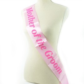 SHATCHI Mother of The Groom Sash Pink Hen Bridal Shower Wedding Party Fancy Dress Accessory Decoration