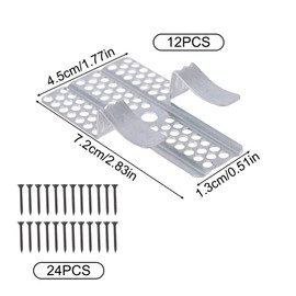 12pcs Drywall Repair Clips, Heavy-Duty Steel Drywall Repair Clips with 24cps Screws Wall Hole Patch Kit for Wood Steel Studs (Sliver)