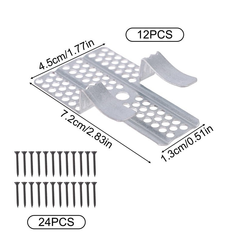 12pcs Drywall Repair Clips, Heavy-Duty Steel Drywall Repair Clips with