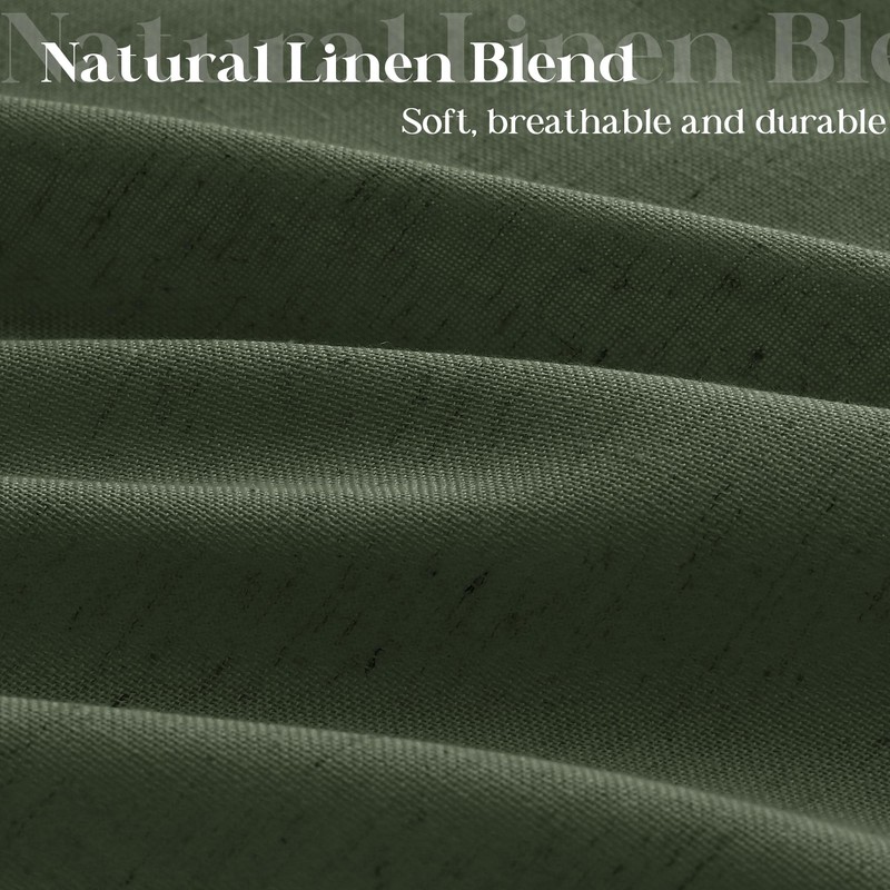 Olive Green Extra Long Linen 84 Inch Shower Curtain Bath