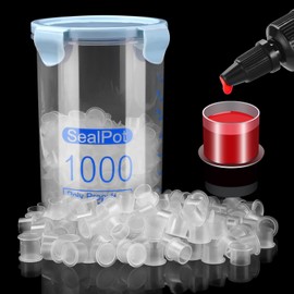 BAMTTOO Tattoo Ink Cups With Storage Box Ink Caps For Tattooing Permanent Makeup Tattoo Supplies Kit Disposable Pigment Caps (300pcs M+Box)