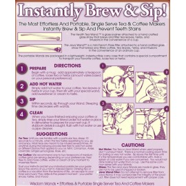 HEALTH TEA WAND Portable Single Serve Loose Tea Brewing Tool / Glass Straw