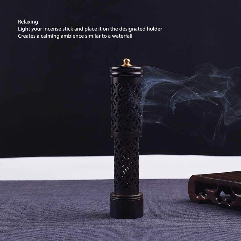 Standing Incense Stick Burner Sandalwood Carved Decorative Incense Stick Holder