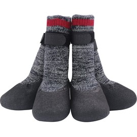 Mihachi Dog Socks Rubber Sole Paw Protectors with Straps Traction Control Anti-Slip Waterproof Boots Winter Paw Protectors