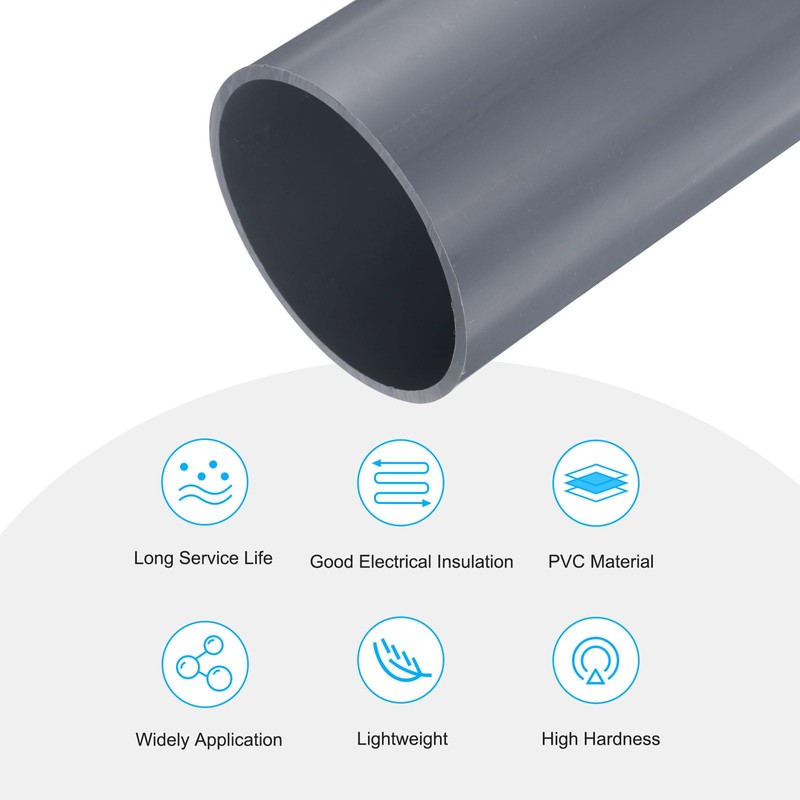 MECCANIXITY 4 Inch PVC Rigid Tube Round Pipe 101.6mm ID