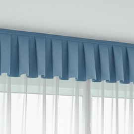 Self-Pasting New American Style Curtain Head -100% Blackout Valances for Windows No Installation Durable for Bedroom/Living Room - Easy to Clean (Blue, 39" W x 13" L (Pack of 1))
