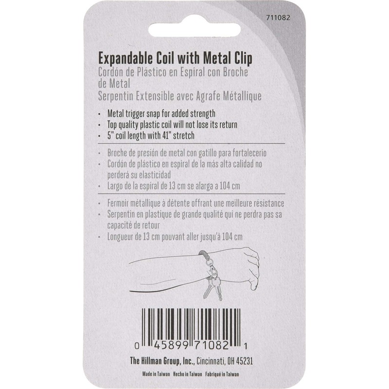 Hillman Expandable Coil with Metal Clip, 5 Pack