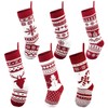 6 Pack 45cm Knit Christmas Stockings, Large Rustic Yarn Xmas