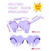 DAJOOEE Heart Glasses Party Glasses Rimless Heart Shaped Glasses，Colored Melted