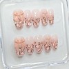 Pink Leopard Magnetic Handmade Nail Tips - Petite Almond /