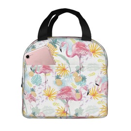 Giwawa Pink Flamingo Foam and Aluminum Lunch Bag, Unisex, 8.5"L x 5"W x 8.5"H, Lightweight, Durable, Eco-Friendly Insulation, Can Keep Food Fresh for 4 Hours