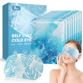 Kühlende Augenmaske, 8 Packungen Eisbeutel für trockene, geschwollene, juckende Augen, Augenringe, schnell beruhigende Linderung Müdigkeit, Einweg-Gelmaske für Augenkompresse mit Kältetherapie