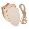DOITOOL 10Pcs Wooden Shield Cutouts with Jute Twine Unfinished Blank