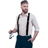 Dibi Black Mens Heavy Duty Suspenders Adjustable 2 Inch Wide