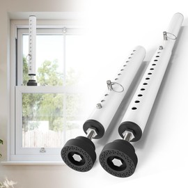 Gadgetzan 1 Pack Window Security Bars Adjustable 11"-18",Portable Short Sliding Window Lock Bar for Child Safety/Anti-Theft,Window safety lock with Rubber Base for Vertical and Horizontal Window-White