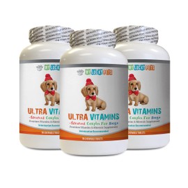 MY LUCKY PETS LLC Dog Immune System Supplements - Dog Ultra Vitamins - Veterinarian Recommended - Immune Support - Hair Skin Eyes and Bones Support - Vitamin e Oil for Dogs - 3 Bottles (270 Treats)