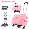 AMOIGEE Full-Open Sewing Machine Case with Wheels, Large Rolling Sewing