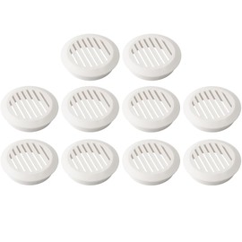 cyclingcolors 10x Ventilation Grille Exhaust Grille Outer Grille Round Total 60 mm Inner 50 mm Plastic Air Rosette Perforated Flat White