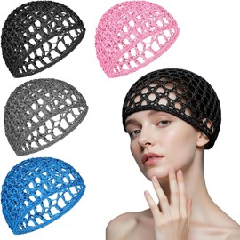 4 Piezas Red para Cabello Elástica, Tubi Suave Reutilizable - Cofias para Cabello Transpirables, Protege Contra Suciedad y Humedad, Accesorios para Dormir, Yoga, Viajar