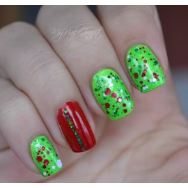 Holiday- Ho Ho Holidays: Christmas Holiday Nail Polish Clear Glitter Topcoat Christmas Gift Nail Polish Lacquer Confetti Best Holiday Gift