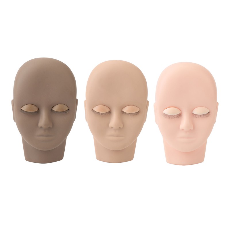 Eyelashes Extensions Practice Kit 3 Color Eyelash Mannequin Head 3