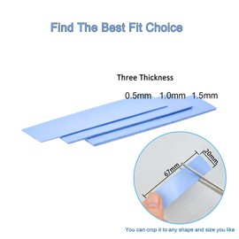 LaptopKing Thermal Cooling Pad Nvme, M.2 Thermal pad, 3 Thickness, 0.5mm, 1mm. 1.5mm, M.2 2280 SSD NVMe Heatsinks (3PCS Pack)