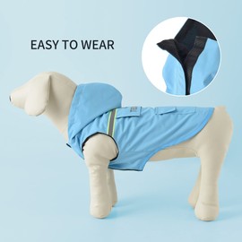 Teduola Waterproof Puppy Dog Raincoats with Hood for Small Medium Dogs, Dog Raincoat with Reflective and Leash Holes Winter Dog Vest Warm Raincoat Dog and Puppy Safety (Blue, XX-Large)